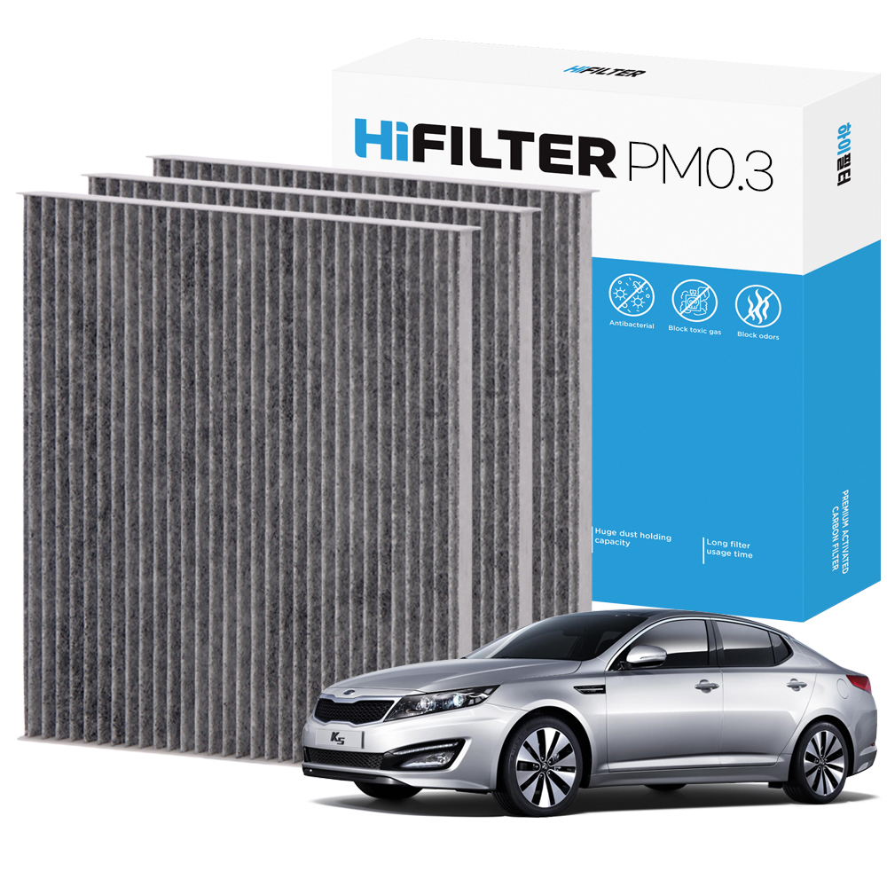 하이필터 PM 0.3 초미세먼지 활성탄 필터, 기아 더 뉴 K5 TF, 3개