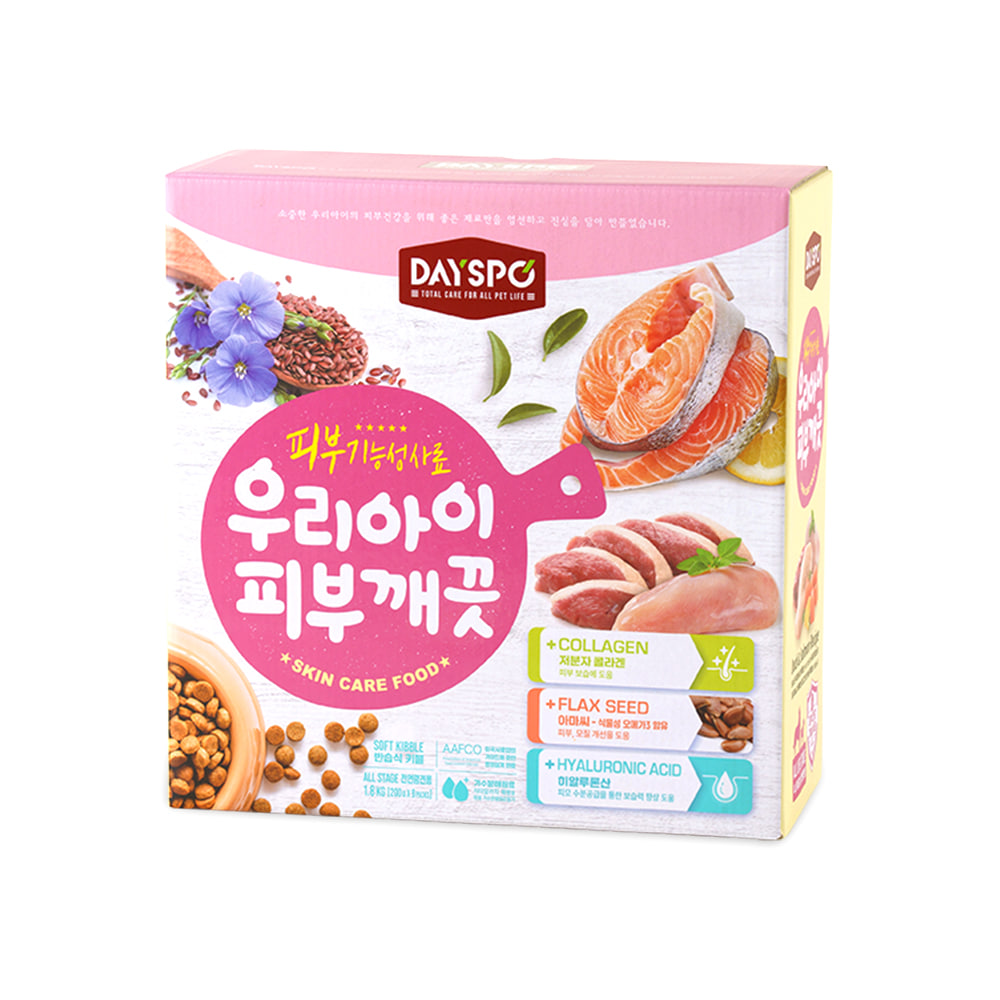 데이스포 우리아이 깨끗한 피부 반습식사료, 연어+오리, 1.8kg, 1개