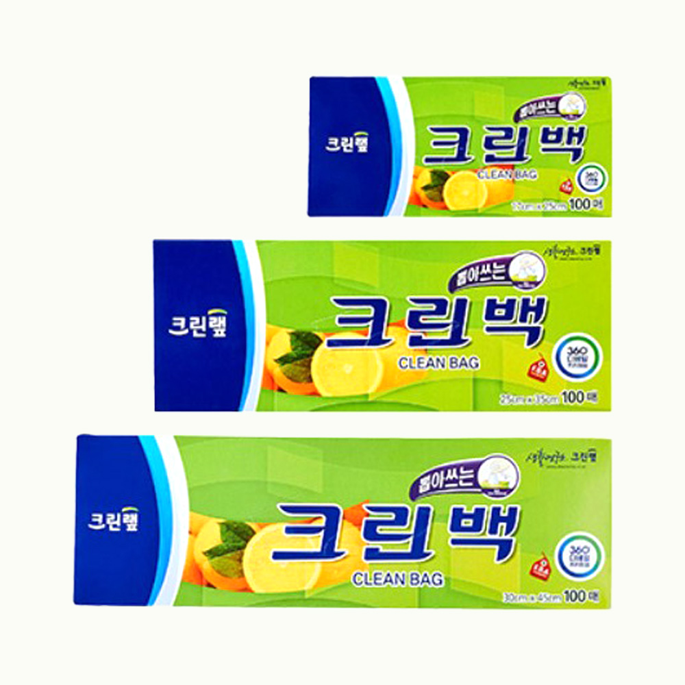 크린랩 크린백, 미니, 중, 대, 혼합, 100매, 3개