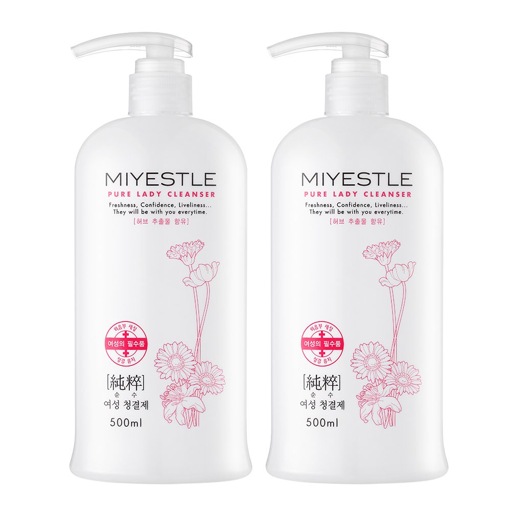 미에뜰 순수 여성청결제, 약산성, 500ml, 2개