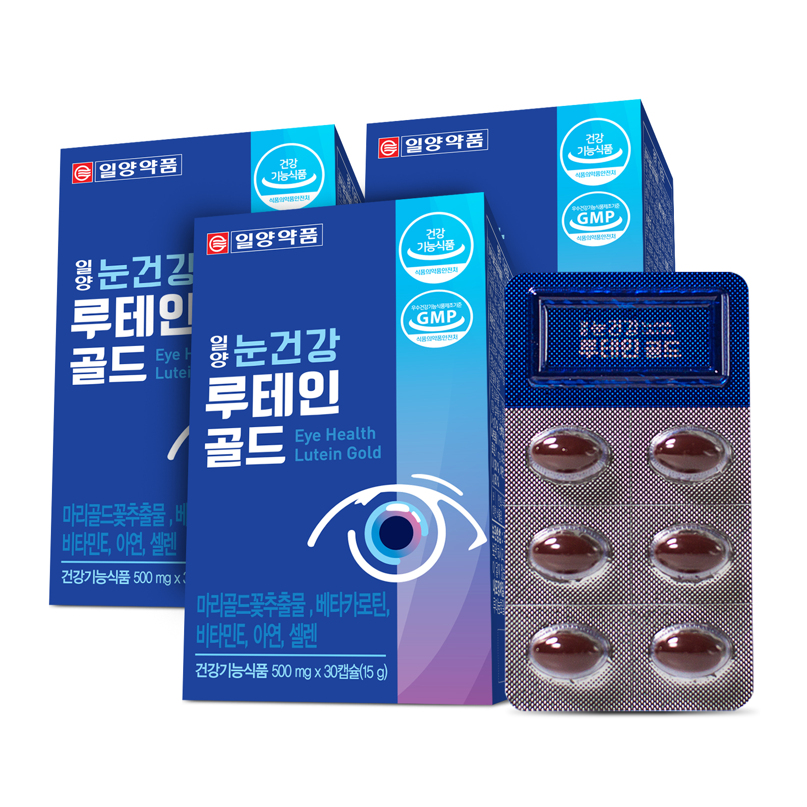 일양약품 눈건강 루테인 골드, 500mg, 30캡슐, 3박스 상품 이미지 1