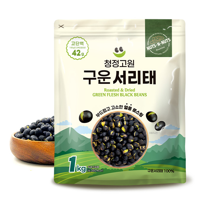 청정고원 구운서리태, 1kg, 1개