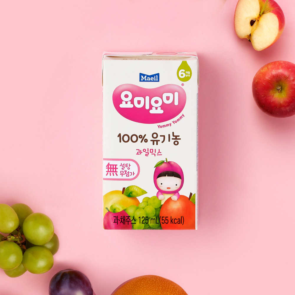 매일유업 요미요미 유기농주스 과일믹스, 과일믹스, 125ml, 24팩