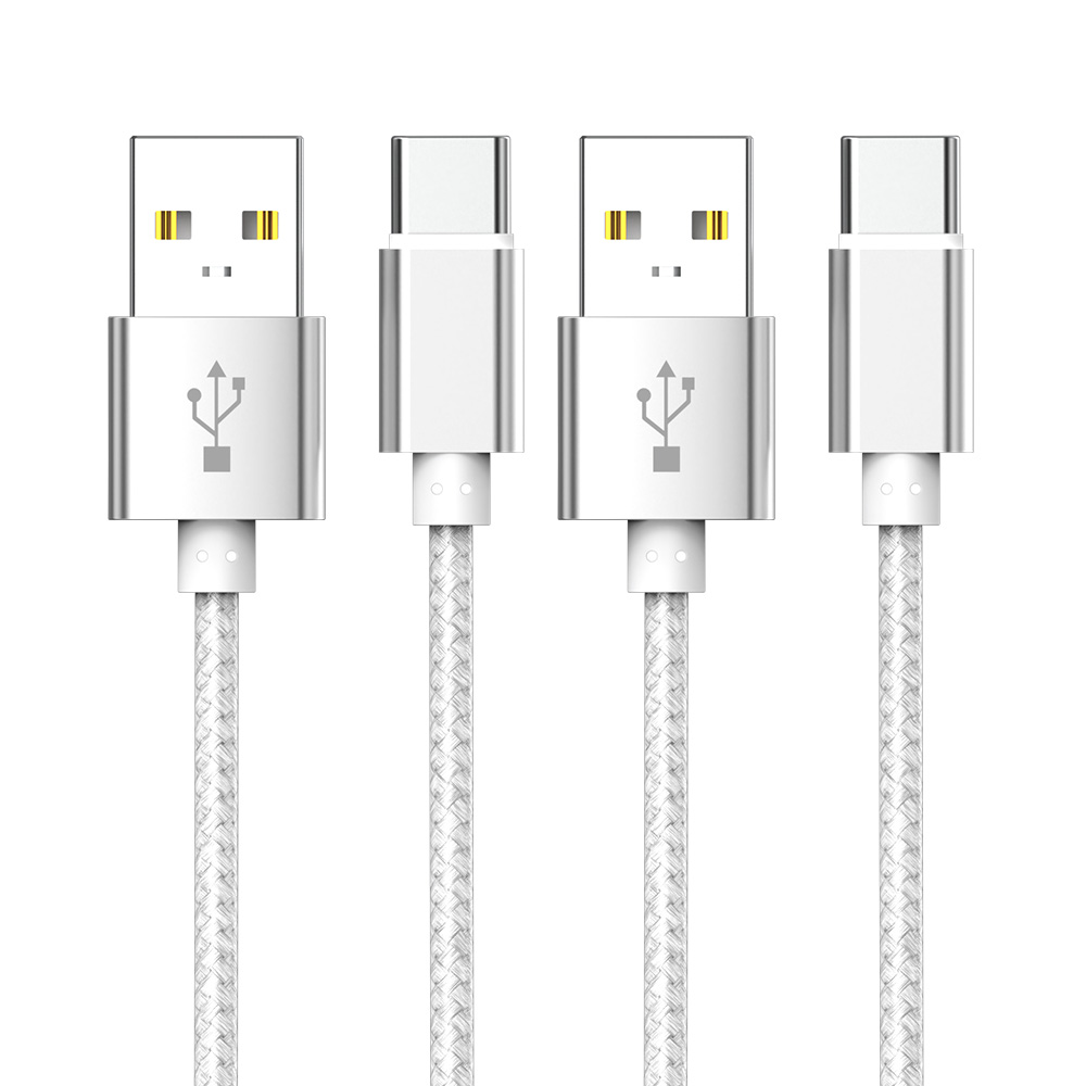 WJT 메탈 고속 충전 케이블, USB-C, 실버, 1.5m, 2개 상품 이미지 1