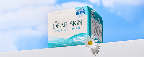 깨끗한나라 생리대 디어스킨 에어쿨링, 대형, 20개입, 4팩