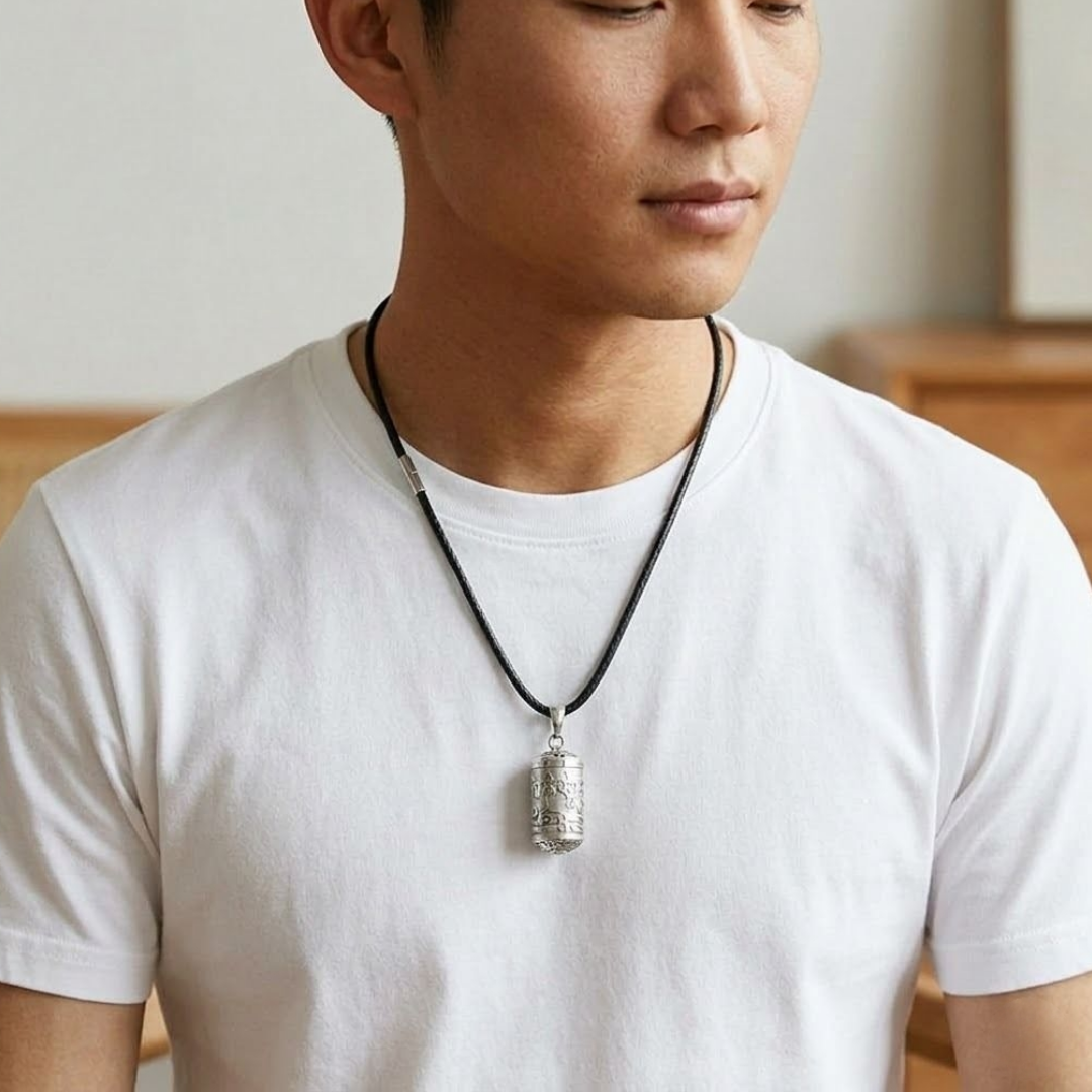 육자진언 티타늄 팬던트, 실버 티타늄 상품 이미지 4