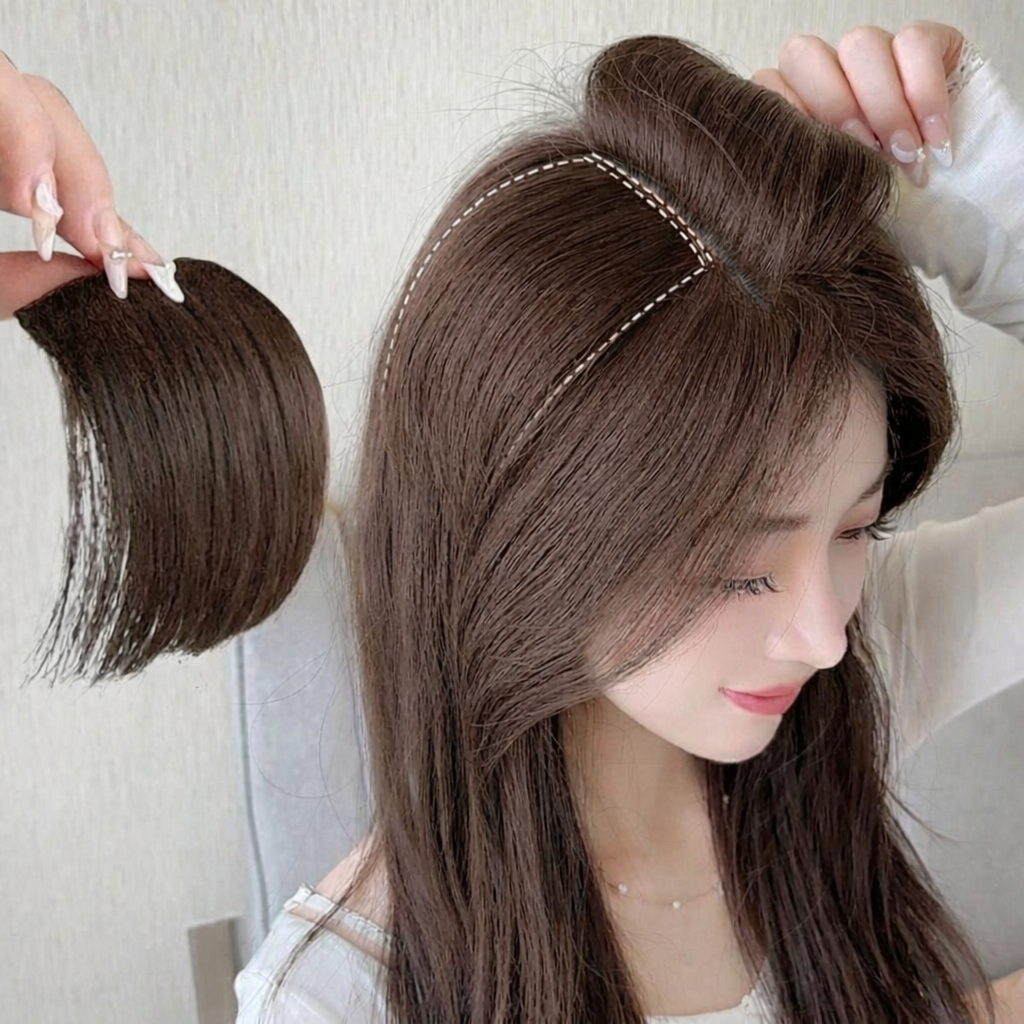 볼륨 리프팅 가발 머리핀, 브라운, 2개