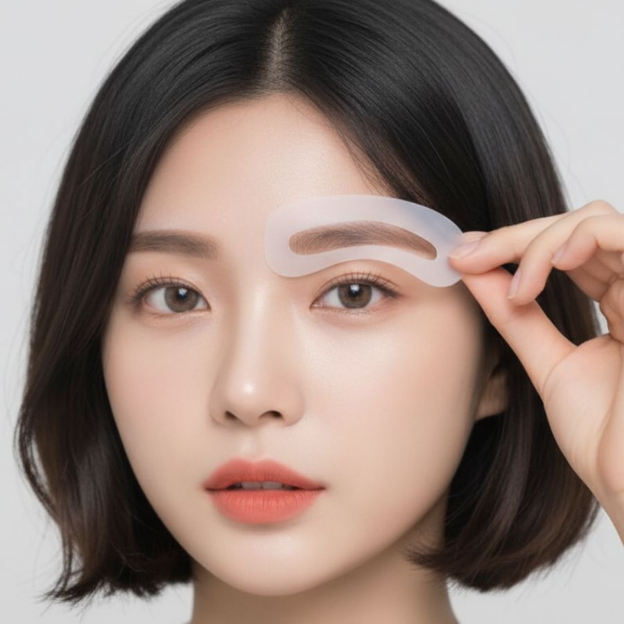 초보자 눈썹 그리기 가이드 메이크업 스텐실 틀, 3종묶음, 6세트