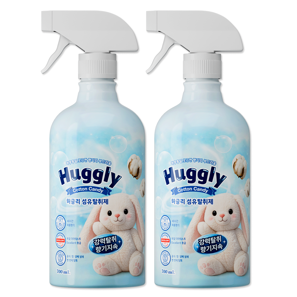 허글리 대용량 섬유탈취제, 코튼캔디, 700ml, 2개 상품 이미지 1