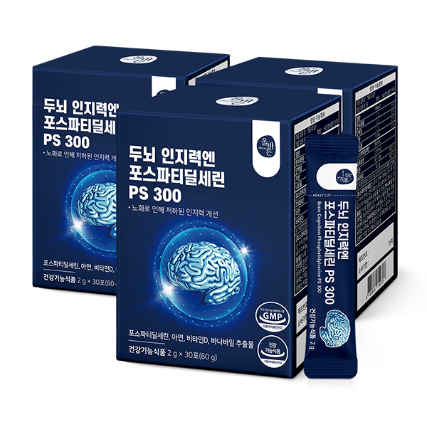 올바른 두뇌 인지력엔 포스파티딜세린 PS 300, 300mg, 30포, 3개 상품 이미지 1