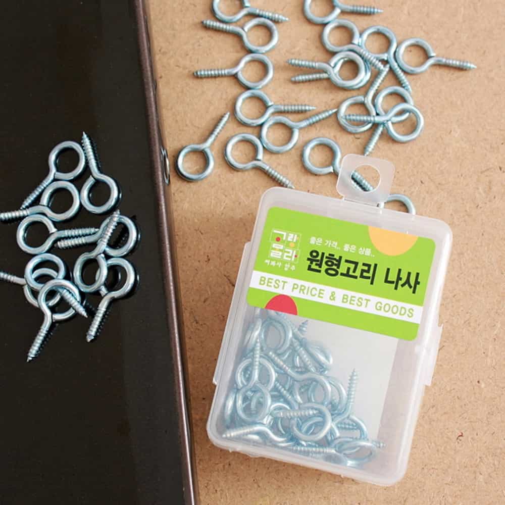 도토 원형고리 나사, 천장걸이, 21mm, 50P, 1개