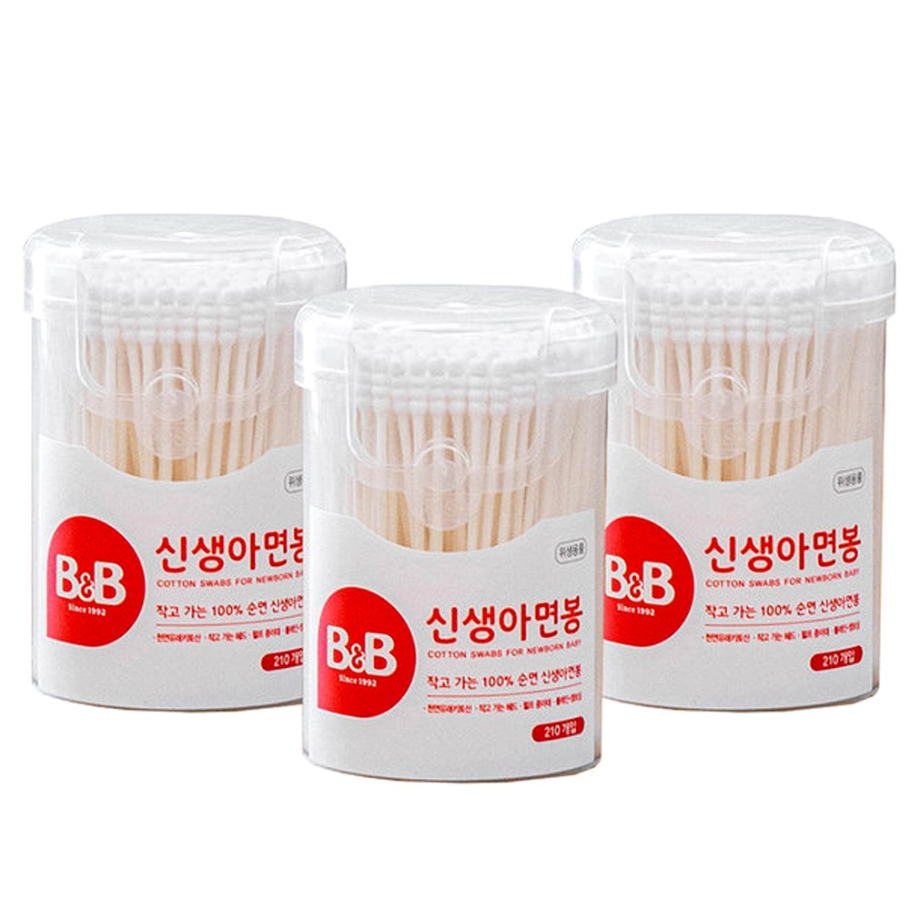 비앤비 신생아 면봉, 210개입, 3개
