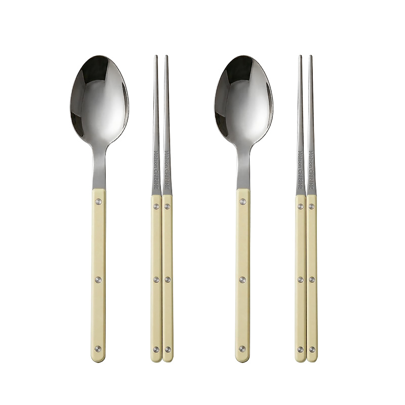 메종치비네 브렌치데이 커트러리, 라이트카키, 2인용, 1세트