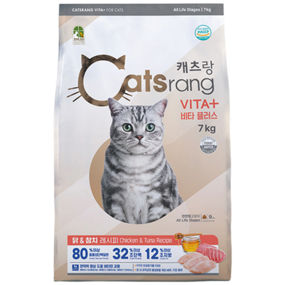 캐츠랑 비타플러스 전연령 고양이사료, 닭+참치, 7kg, 1개