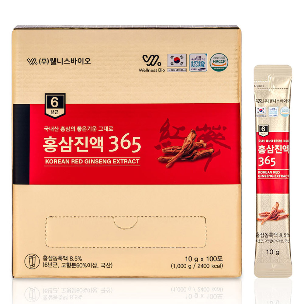 [토스쇼핑] 웰니스바이오 홍삼진액365, 10g, 100포, 1박스