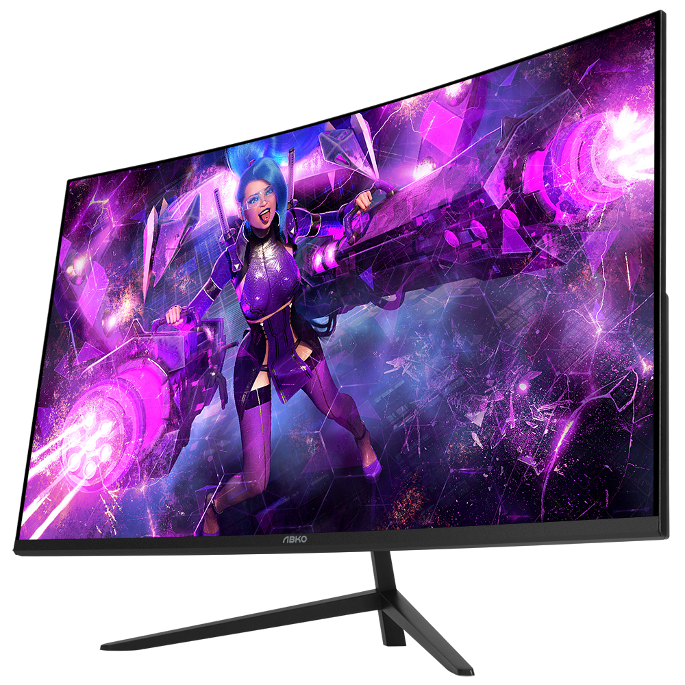 앱코 FHD 커브드 프레임리스 게이밍 무결점 모니터 AVC27F165D, 68cm, 27인치 ,1개
