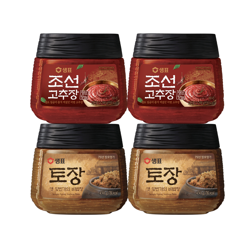 [토스쇼핑] 샘표 조선고추장, 500g, 2개 + 토장, 450g, 2개