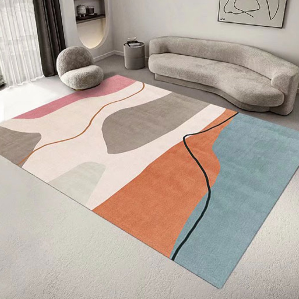 먼지없는 거실 카페트, 사계절, 사이잘룩, 단모, NO.003, 120x160cm, 1개