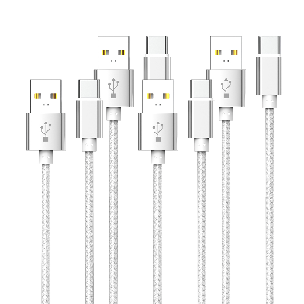 WJT 메탈 고속 충전 케이블, USB-C, 실버, 1.5m, 4개 상품 이미지 1