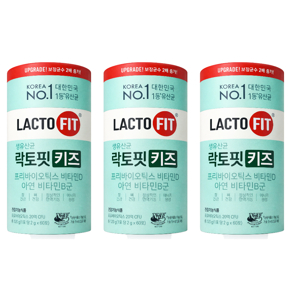 종근당건강 생유산균 락토핏 키즈, 60포, 3통