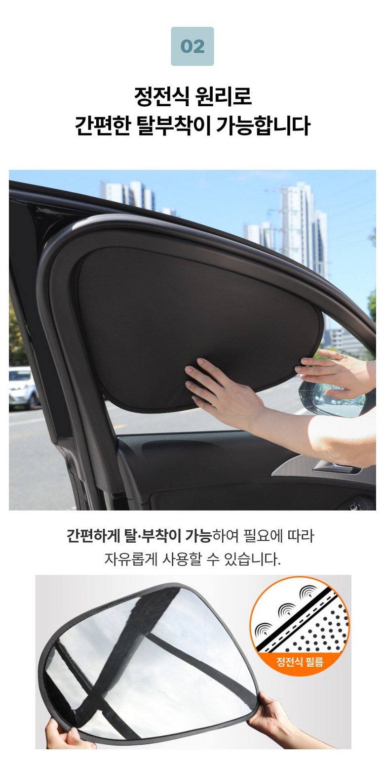 선쉐이드 자외선 완벽차단 햇빛가리개, 전좌석 올인원, 블랙, 4개입, 1세트 상세정보 15