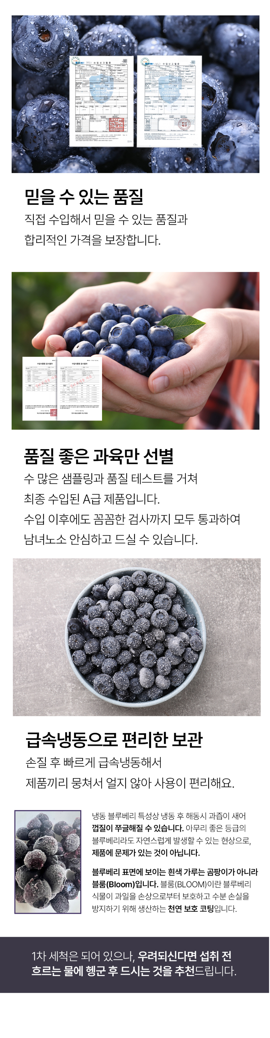 냉동 블루베리, 1kg, 2개