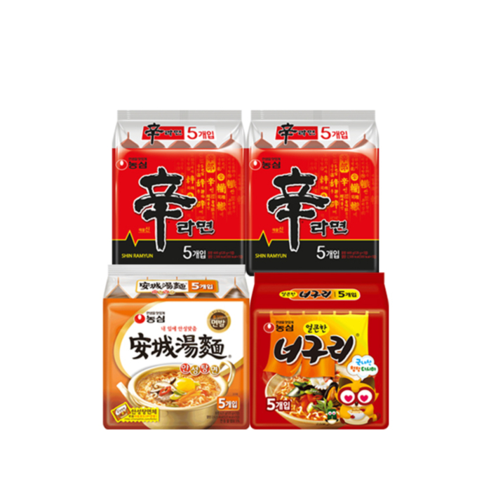 [토스쇼핑]농심, 신라면 10봉 + 안성탕면 5봉 + 너구리 5봉, 20봉