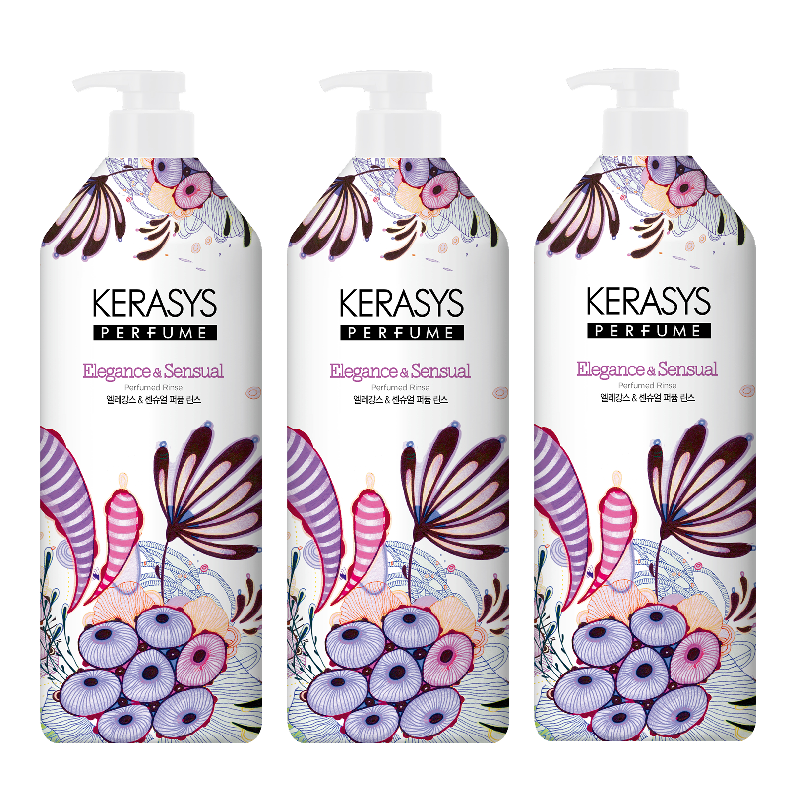 케라시스 퍼퓸 린스, 엘레강스 앤 센슈얼향, 980ml, 3개