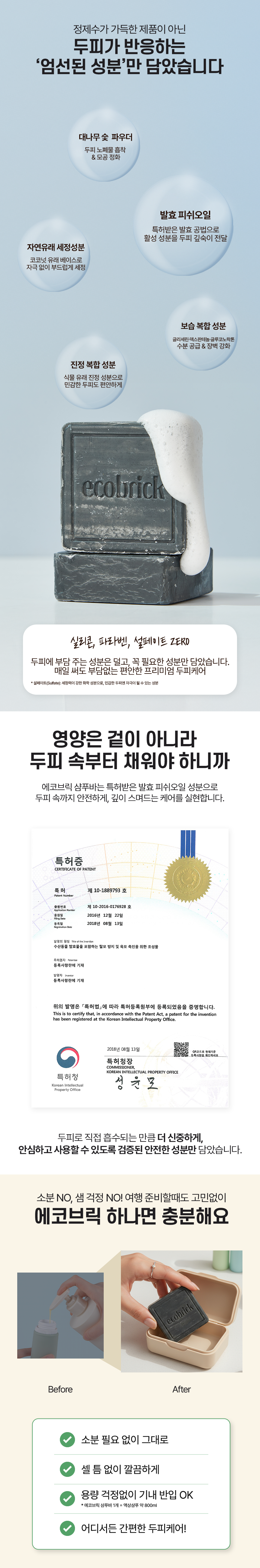 에코브릭 약산성 블랙 샴푸바, 100g, 2개