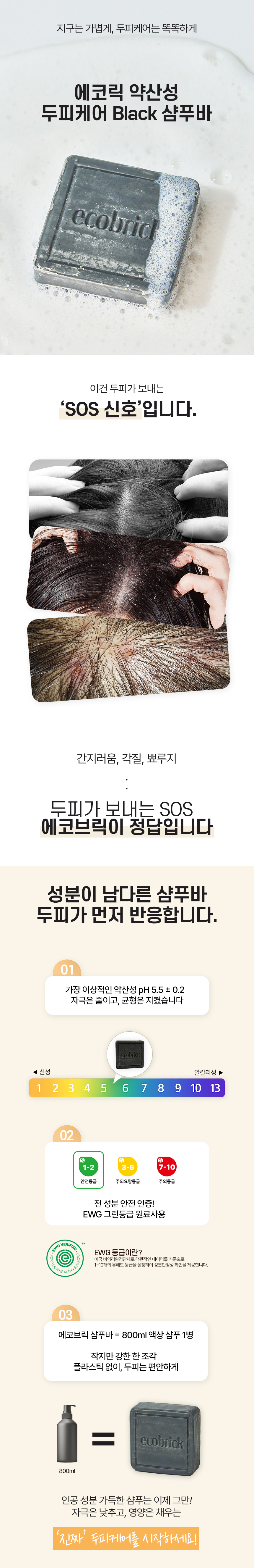에코브릭 약산성 블랙 샴푸바, 100g, 2개