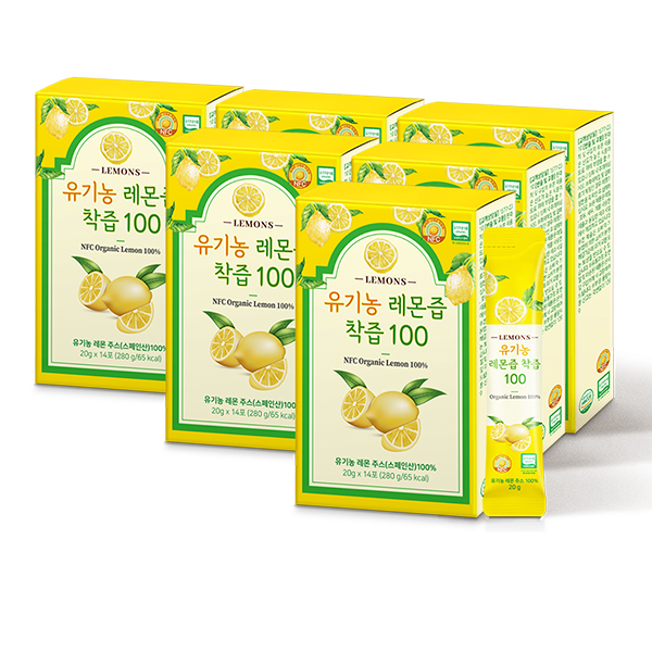 [토스쇼핑]올바른 유기농 레몬즙 착즙 100, 20g, 14포, 6박스