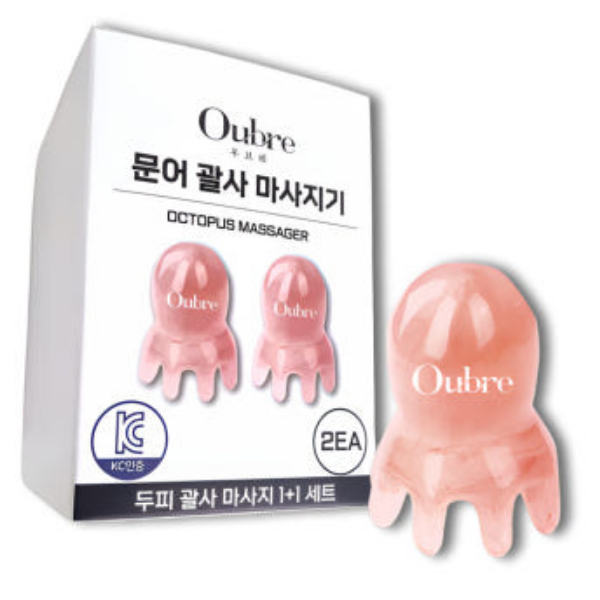 우브레 문어 괄사 두피, 핑크, 2개, 1세트 상세 이미지