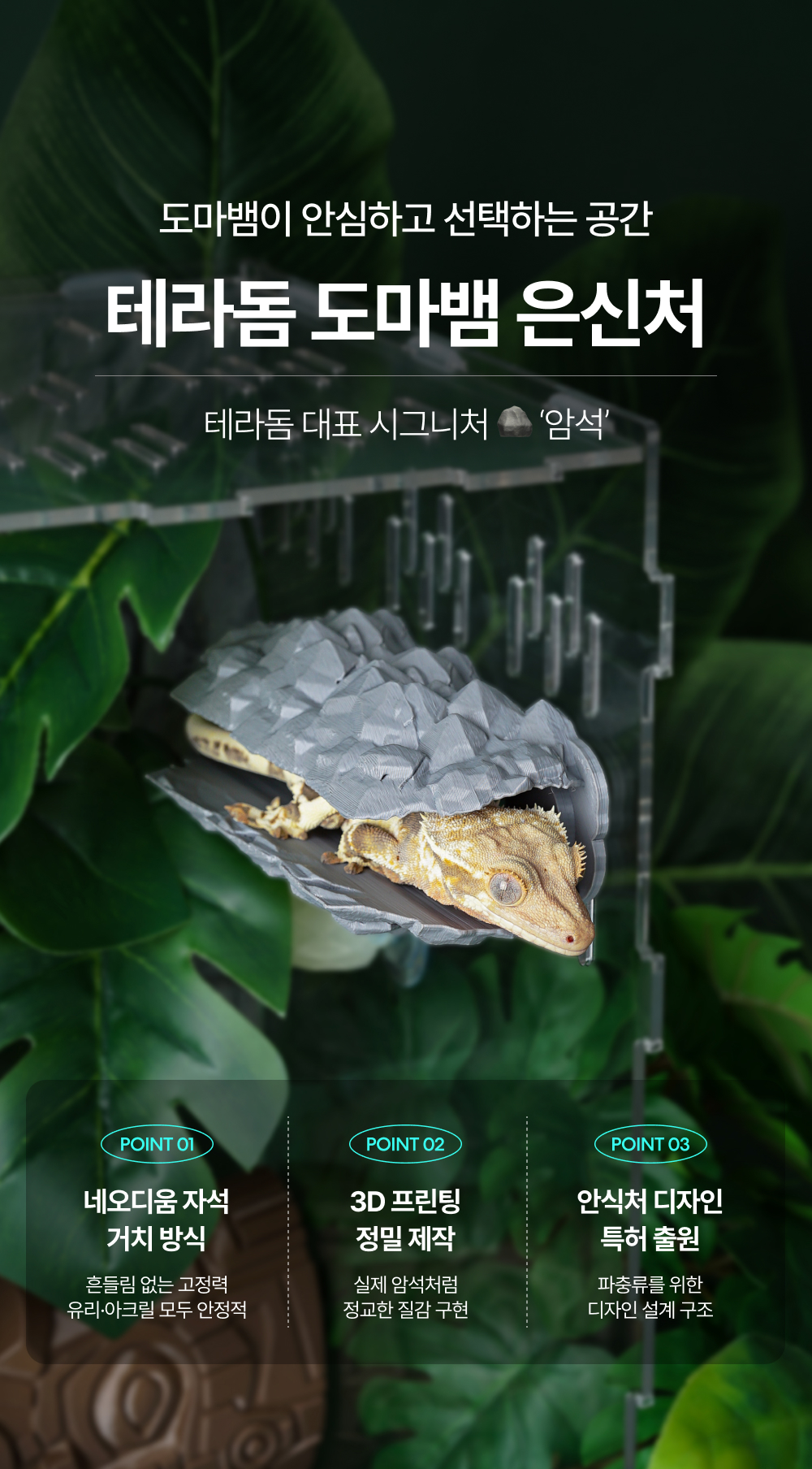 테라돔 도마뱀 안식처, 그레이, 1개 상세 이미지 5