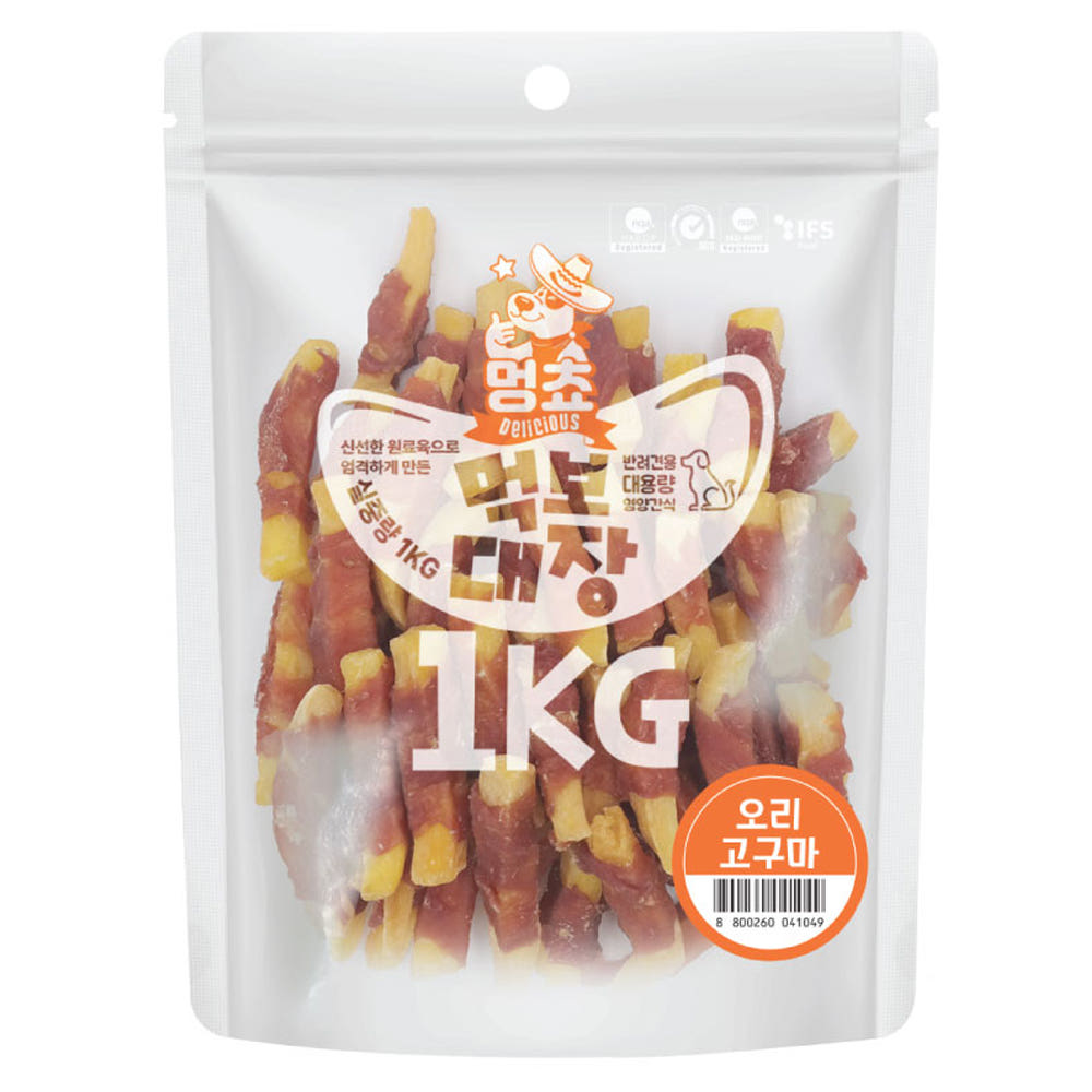 먹보대장 강아지 간식, 오리고구마, 1kg, 1개
