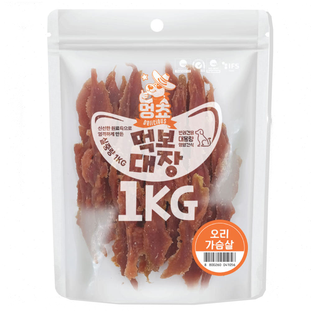먹보대장, 오리가슴살, 1kg, 1개