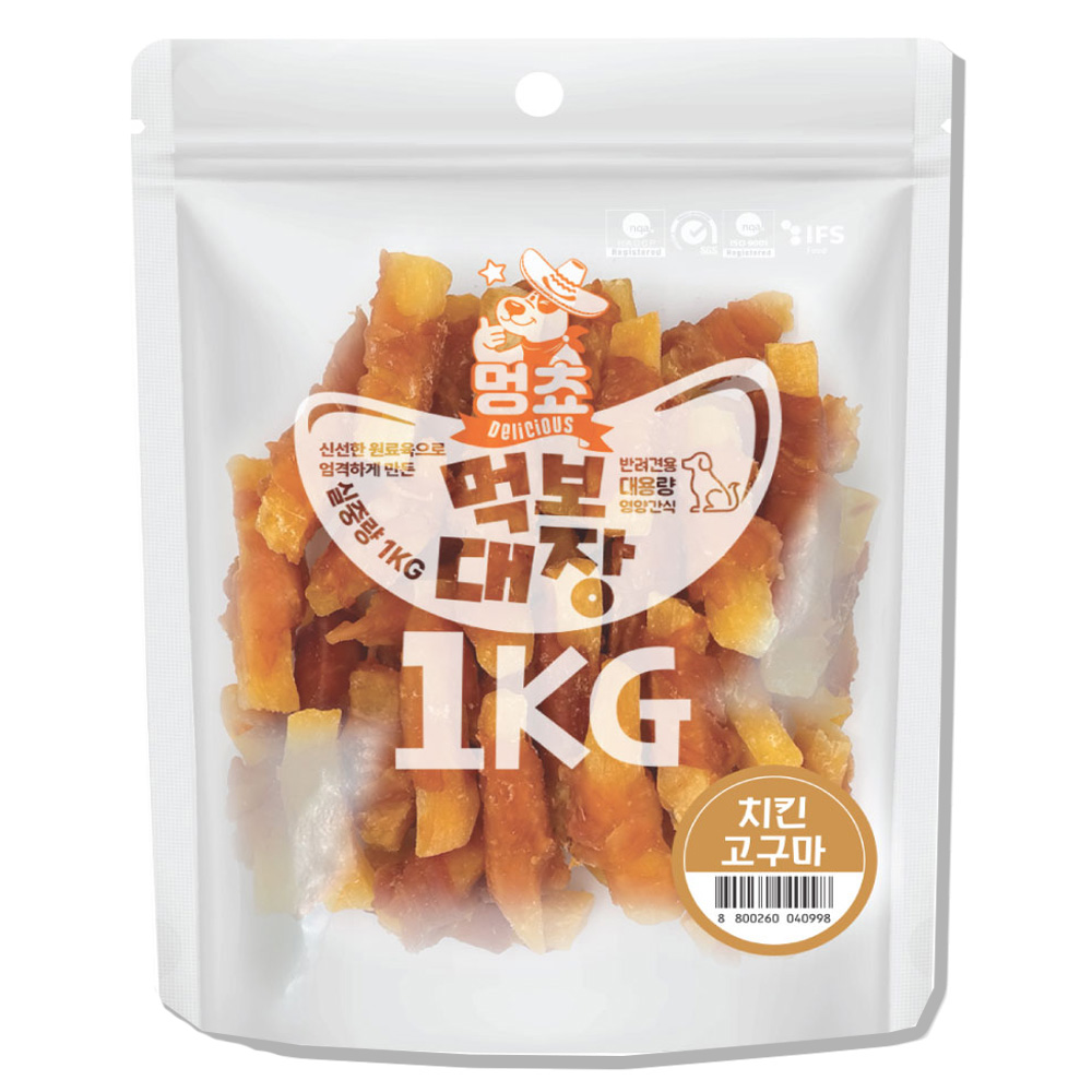 먹보대장 강아지 간식, 치킨고구마, 1kg, 1개 상세 이미지 2