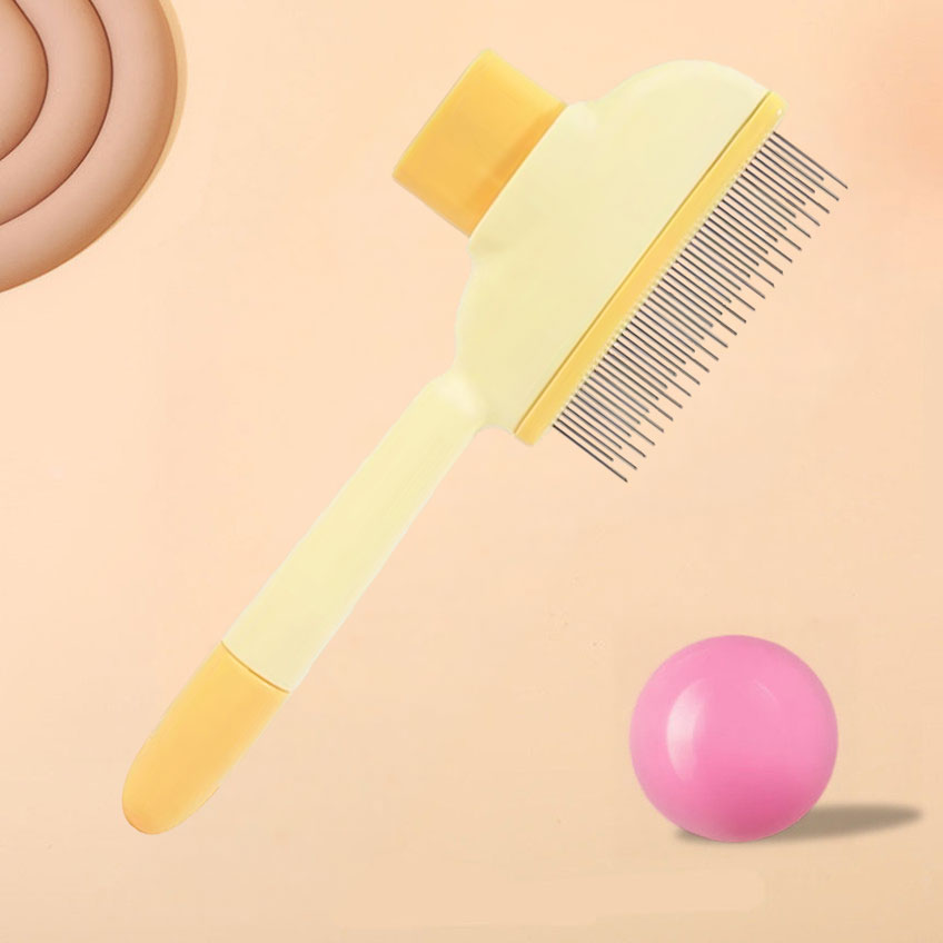 원터치 냥이멍이 빗, 옐로우, 1개 상세 이미지 1