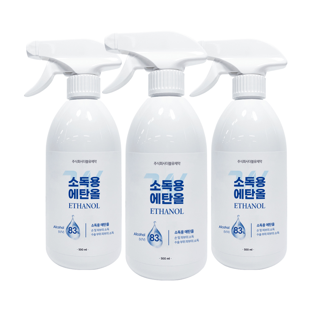 더블유제약 더블유 소독용 에탄올, 500ml, 3개