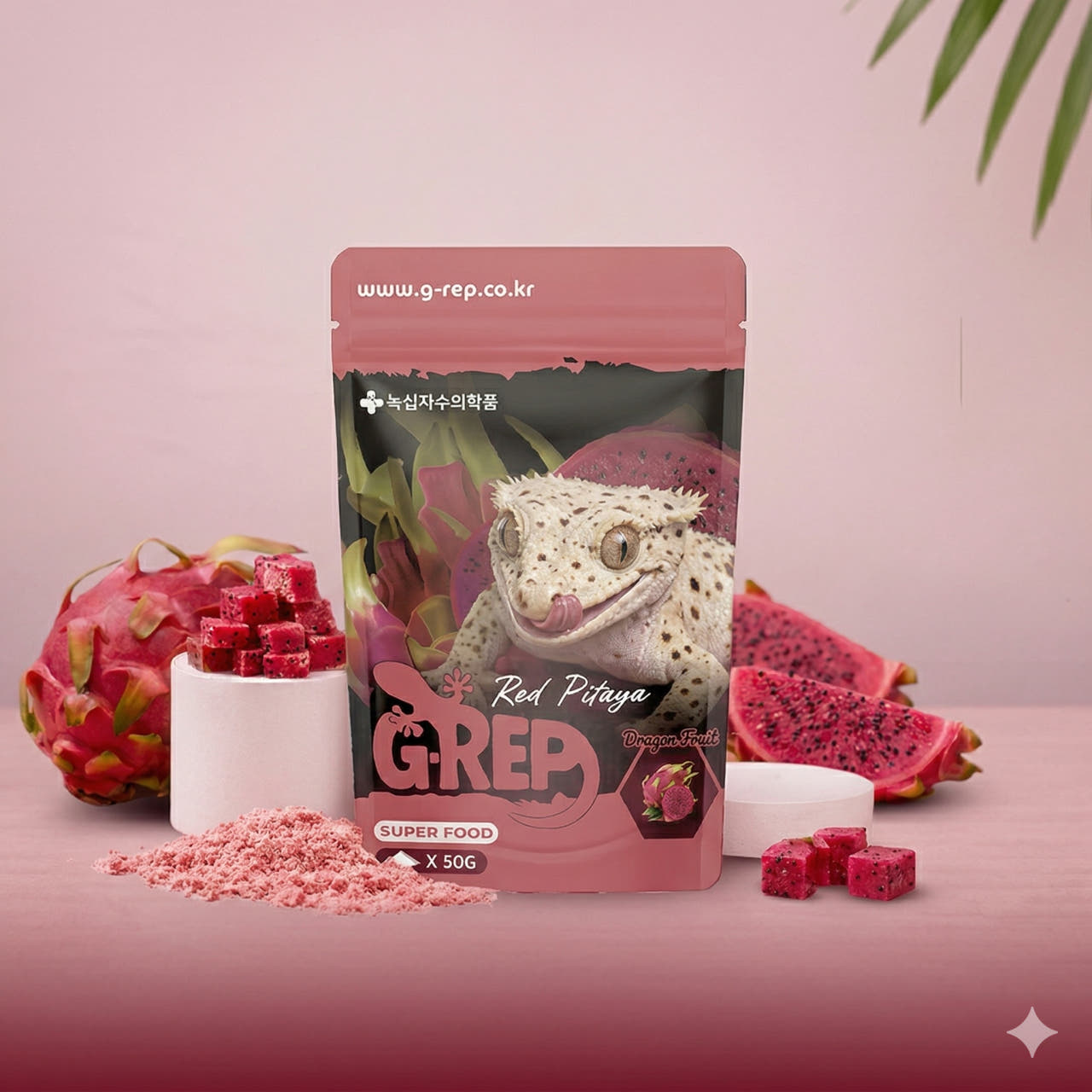 지렙 슈퍼푸드 파충류 사료, 뉴칼레도니아, 용과맛, 50g, 1개