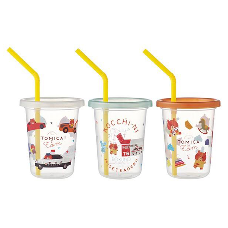 스트로 빨대컵 3종 세트, 230ml, 1세트