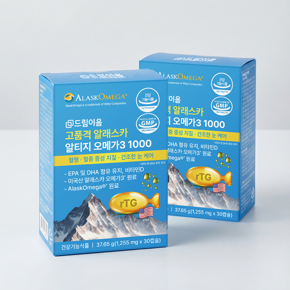 [토스쇼핑] 드림이음 고품격 알래스카 알티지 오메가3 1000, 30정, 2개 (19,900원 / 무료)