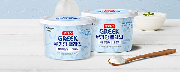 후디스 무가당 플레인 그릭요거트, 400g, 2개