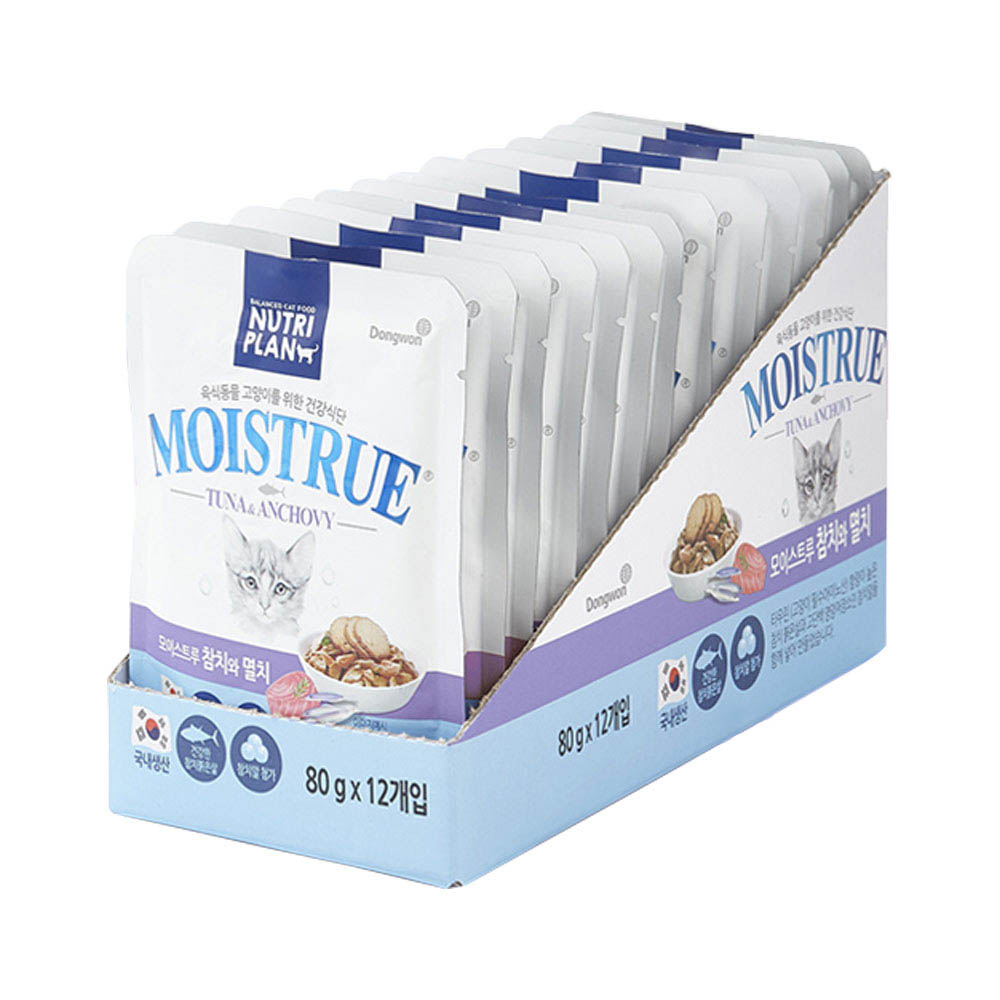 동원 뉴트리플랜 모이스트루, 참치+멸치, 80g, 24개입