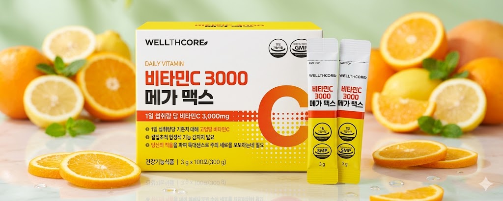 웰스코어 비타민C 3000 메가 맥스, 3g, 100포, 1개