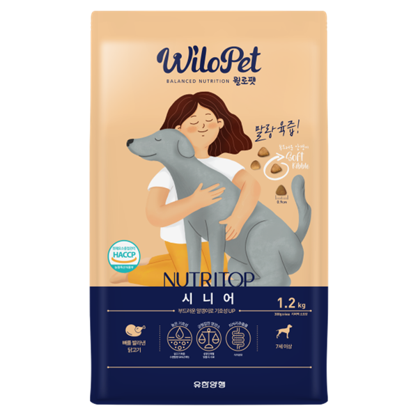 유한양행 윌로펫 뉴트리탑 시니어 말랑육즙 소프트사료, 7세이상, 닭, 1.2kg, 1개 상품 이미지 1