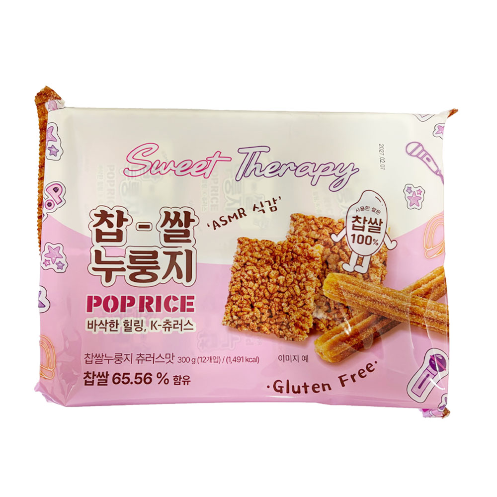 Sweet Therapy 찹쌀 누룽지 츄러스맛 낱개포장, 300g, 4개