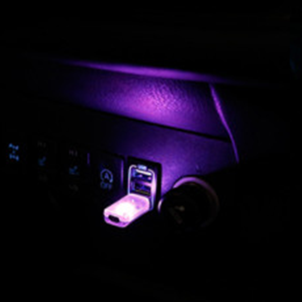 자동차 RGB USB 무드등 차량용 풋등 실내등, 퍼플, 1개