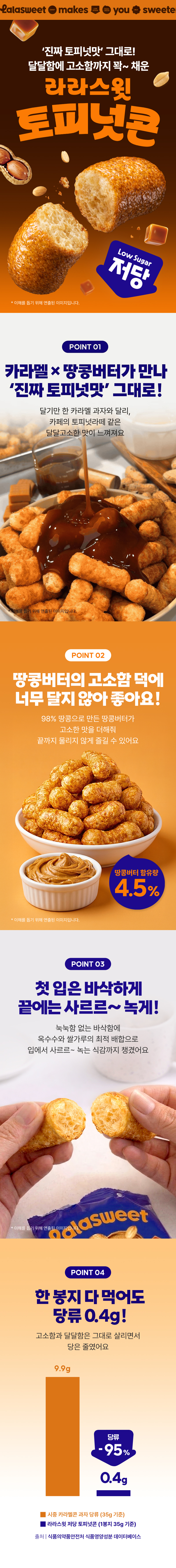 라라스윗 저당 토피넛콘, 35g, 10개 상세 이미지 1