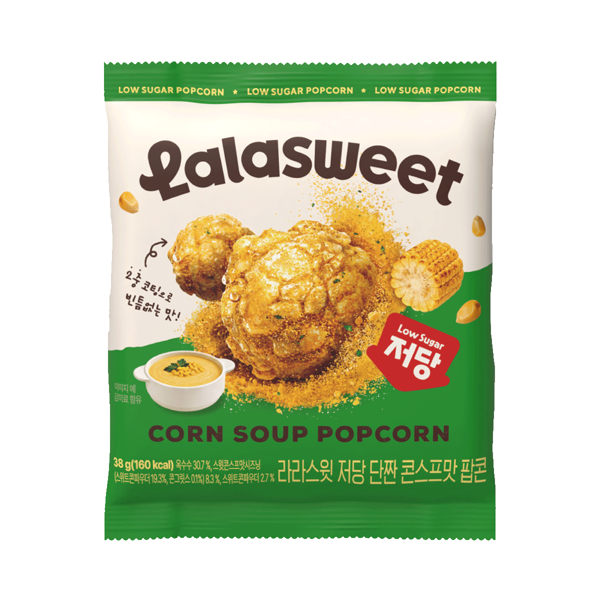 라라스윗 저당 콘스프맛 팝콘, 38g, 20개