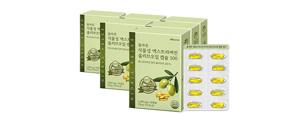 올바른 식물성 엑스트라버진 올리브오일 캡슐, 30g, 30캡슐, 6박스